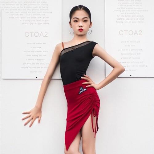 2020 Summer New Latin Dance Costumes Tops Dance Skirts Suit ChildrenS Practice Clothes Girl Latin Performance Costume DQS4907