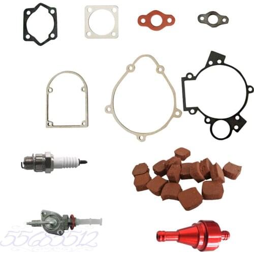 CNC Red Fuel Filter&15xSquare Clutch Pads Fits 66/80cc Engine Motorized Bicycle
