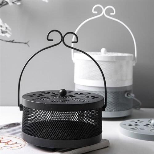 Creative Metal Hollow Floral Mosquito Coil Holder Case Garden Burner Insect Repellent Box 2020 New
