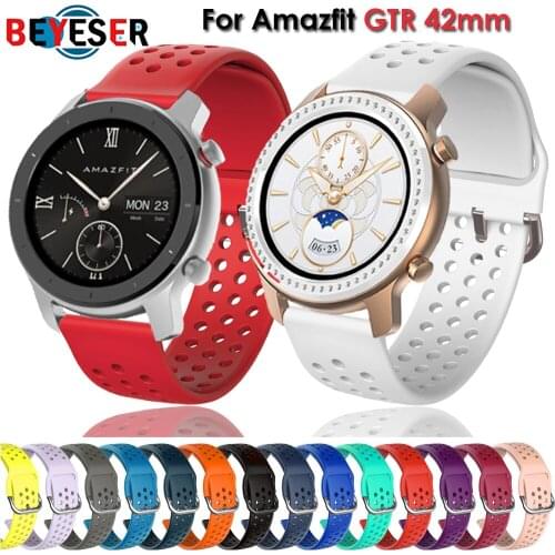 Soft Silicone Watch Strap For Xiaomi Huami Amazfit GTR 42MM Wrist Strap 20mm Watchband Bracelet For Huami Amazfit GTS BIP Watch