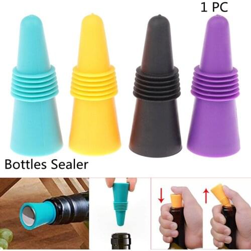 1PC Reusable Wine and Beverage Bottle Cap Set Premium Silicone Leak-proof Champagne Bottles Sealer Stoppers Wine Cork Saver