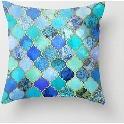 Geometric Flower Cotton Linen Throw Square Pillow Case Cushion Cover Home Decor