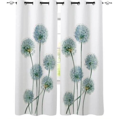 Dandelion Plants White Window Interior Curtain Valance Door Room Drape for Kitchen Living Room Bedroom Decoration Curtains