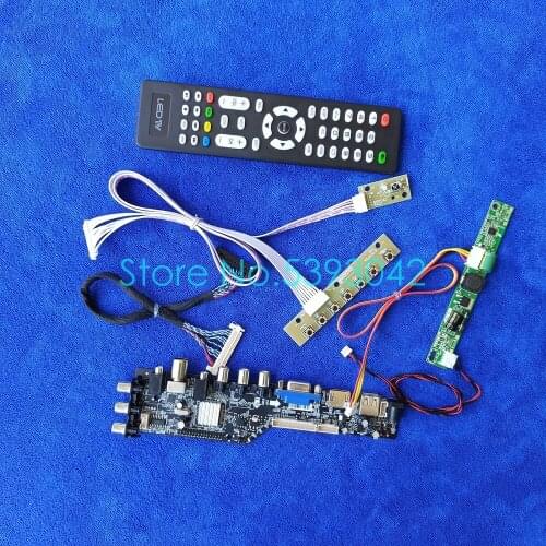 Fit M195FGE/M195FGK/M200FGE/M200FGJ/M200O3/HM200WD1 USB VGA 3663 DVB 1600*900 30 Pin LVDS digital drive board kit 60Hz LDE