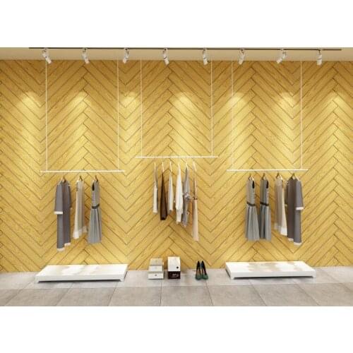 Clothing store hangs clothes hanging ring, iron ceiling hanging clothes hanger, wall hanger rod retractable shelf