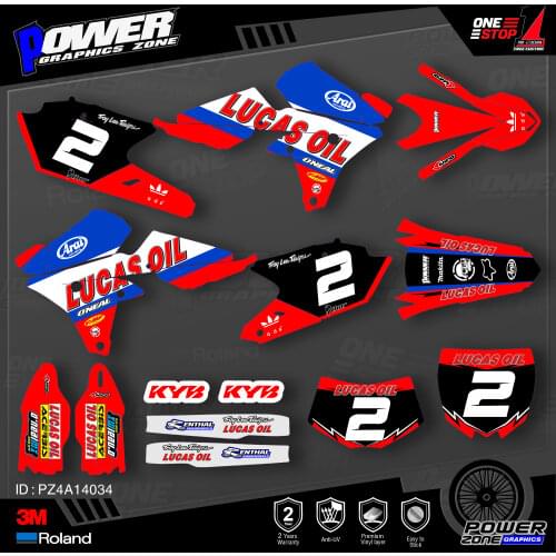 PowerZone Custom Team Graphics Backgrounds Decals 3M Stickers Kit For YAMAHA 14-18 YZ250F 15-18 YZ250FX WRF250 14-17 YZ450F 034