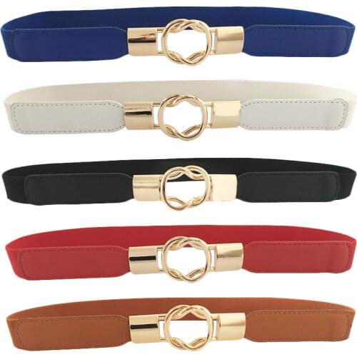 1Pcs Fashion Women PU Black White Waist Band Thin Elastic Waist Belt Dress Apparel Accessories cinturon mujer Hot Sale 5 Colors