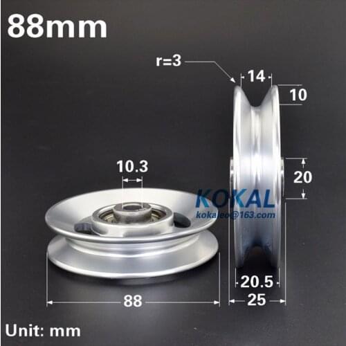 [Al-88] 88mm Universal Aluminum Lift Heavy Load Bearing Pulley Wheel Cable Fitness Gym Equipment for Climbing Camping Pulley