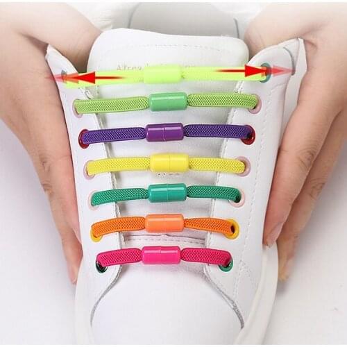 1Pair Flats Elastic Shoelaces No tie Shoelaces For Kids and Adult Sneakers Shoes lace Quick Lazy Laces 24 Color Shoestrings