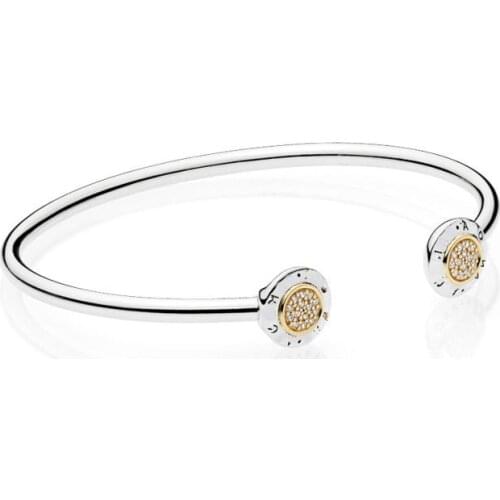 Pan Jiachun silver bracelet new classic logo open s925 silver bracelet fashion mix and match bracelets Tanabata gift