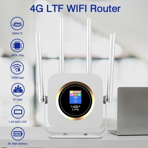 LTE Wifi Router CPE 4G Hotspot Wireless Wifi Broadband With 3000mAh Battery 300Mbps SIM Solt Ap Wi fi Router Universe Gateway