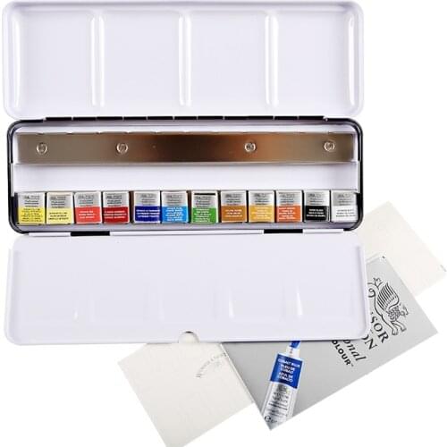 WINSOR&NEWTON original Professional Solid Watercolor Senior painter artist Pigment 12/24 colors made in France