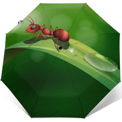 Sunny Umbrella Ant On Leaf Automatic folding portable men women umbrella Sunscreen rain Windproof beach parasol