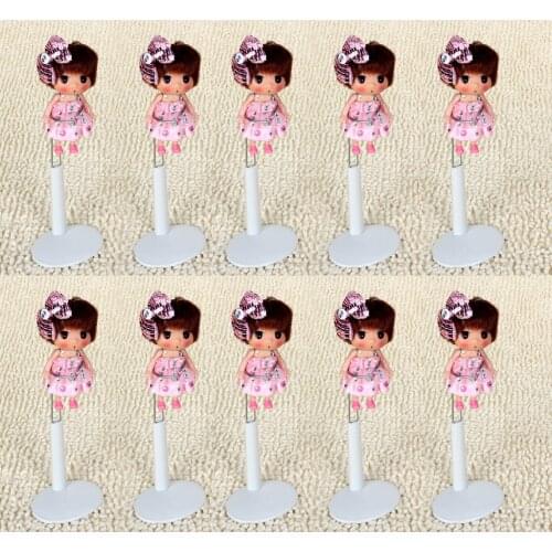 10 pcs 20-25cm Adjustable White Based Metal Hand Stands Holder Doll Brackets for Doll Bear Display