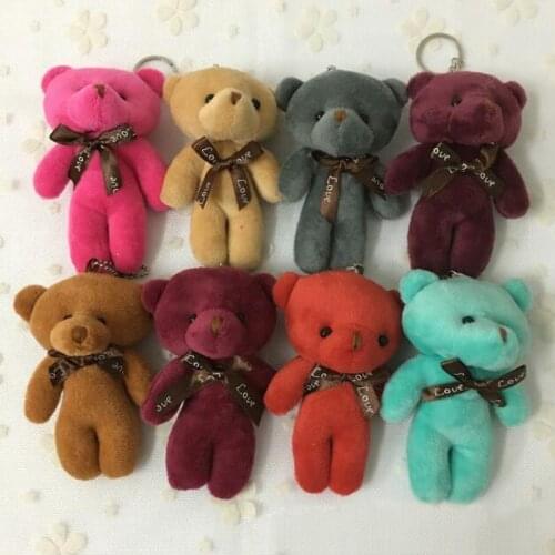 10CM Wedding Bear Stuffed Plush Toy Accessories Plush Toy Bear Key Chain Plush Toy G0194