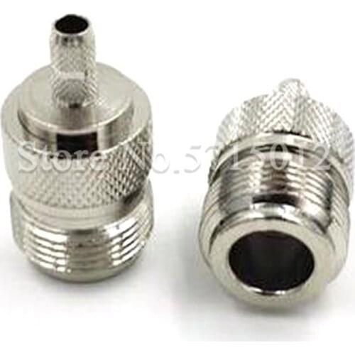 2Pcs N Type Famale Plug -3 Pure Copper RF Radio-frequency Coaxial Connector For Connect RG58 RG400 Cable
