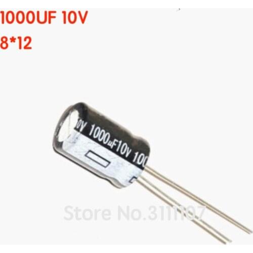 20PCS/LOT 1000UF 10V 8*12 Aluminum electrolytic capacitor 8*12 Electrolytic Capacitor 10v 1000uf