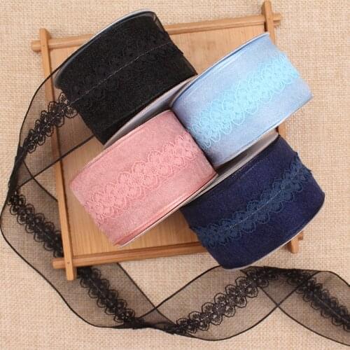15mm 25mm 40mm) 5 Meter/Roll Organza Lace Ribbon DIY Craft Decor Wedding Party Gift Wrapping Ribbon Christmas Supplies