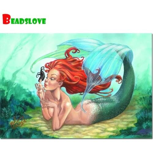 Full Square/Round Drill 5D DIY Diamond Painting Fantasy elf Mermaid cartoon diamond picture mosaic diamond Embroidery home decor