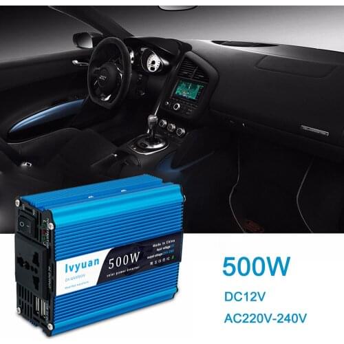 Car Inverter DC 12V to AC 220V 500W/1000W Charger Adapter Converter Cigarette Lighter Inverter Universal Socket Auto Accessories