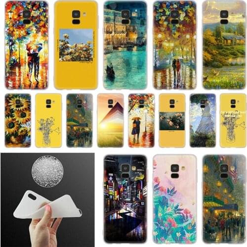 Phone Case For Samsung Galaxy A10 A20 A30 A40 A50 A51 A70 A6 A8 Plus A7 A9 2018 A3 A5 2017 Cover Aesthetics Yellow Oil Painting