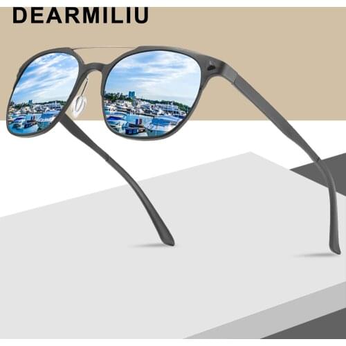 DEARMILIU Aluminum-Magnesium Polarized Round Mirror Sunglasses Men/Women Brand Designer Mirror Sun Glasses Retro Outdoor Glasses