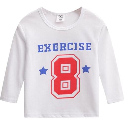 Kids Girls Boys Baby Cotton Toddler Tees Clothes Children Clothing Cartoon T-shirts Long Sleeve Spring Autumn Digital Design