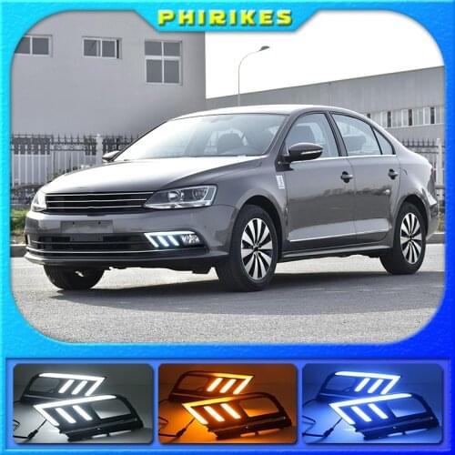 For Volkswagen VW Jetta Sagitar MK6 2015-2018 car styling driving LED DRL Daytime Running Light Daylight