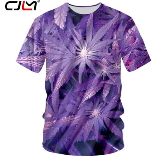 CJLM New Fashion Men 3d T-shirt Print Beautiful Purple Maple Leaf T Shirts Summer Quick Dry Short Sleeve Tshirts Tops Tees