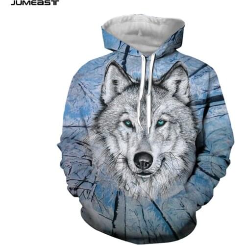 Jumeast Brand Men Women 3D Printed Sweatshirt Hunting Animal Wolf Long Sleeve Cap Hoody Sport Pullover Hoodies