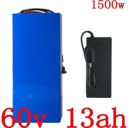 60V Lithium ion battery pack 60V 1000W 1500W 1800W electric scooter battery 60V 13AH electric bicycle battery with 2A charger