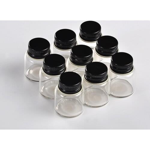 27*35*14mm 8ml Mini Glass Bottles With Metal Aluminum Screw Cap Small Glass Bottle Empty Liquid Container Vials Jars 100pcslot