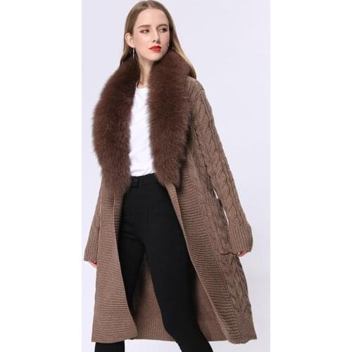 Fur Cardigan Autumn Winter Women Knit Coat High Quality Luxury Furry Outerwear Fashion Lady Long Sleeves Oversize Jacket New