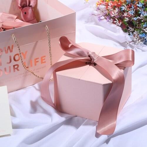 Fashion Octagonal Gift Box Upscale Gifts Paper Bags Valentines Day Sweet Knot Wedding Box Candy Cookie Storage Box Packaging