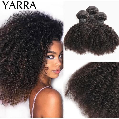 Afro Kinky Straight Hair Bundles 3/4 Brazilian Natural Color Human Thick Bundles Remy Cheap Vendors Wholesale Bundles Yarra