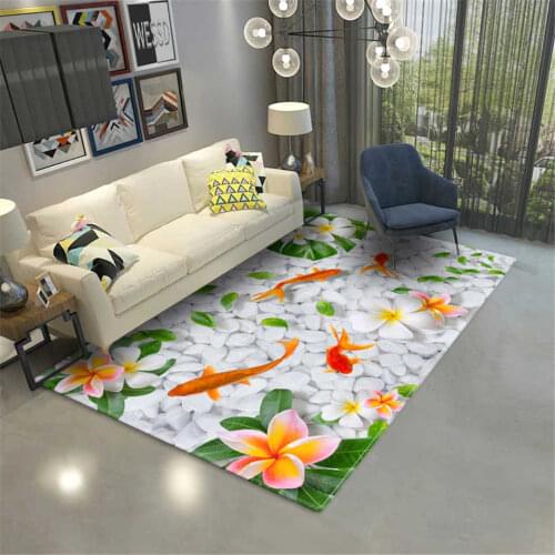 Carp Fish 3D Carpet For Living Room Large Rug House Coffee Table Mat Decorative Soft Bedroom Floor Mat Bathroom Mat Sponge