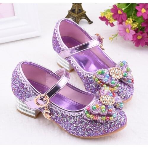 Girls Spring Flat Shoe Kids Girls Leather Shoes Else Dancing And Party Shoes 2~11 Years Old Toddler Princess Shoes B612