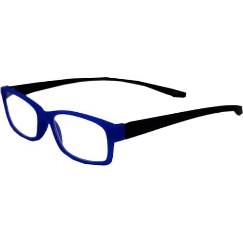 Retro Reading Glasses Rectangular Blue Metal Frame Optical Eyeglasses for Men Women Ultralight Business+1 +1.5 +2 +2.5+3 +3.5 +4