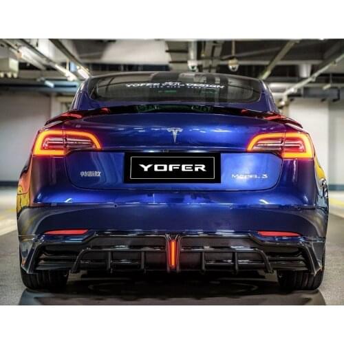 Suitable for Model Tesla 3 Small Encircle 19-21 Maodou 3 Car Modification Tail Rear Water Lamp Front Lip