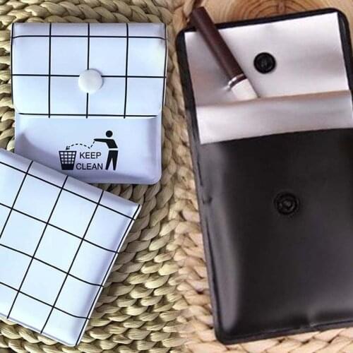 Portable Smoking Cigarette Cigar Ash Tray Mini PVC Ashtrays Bag Pocket Ashtray Outdoor Smoking Tray Cendrier Travel Ashtray