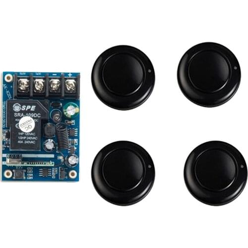 DC 12V-48V RF Wireless Remote Control Switch Radio Control Switches 1CH 40A Relay Module Receiver With Black Transmitter