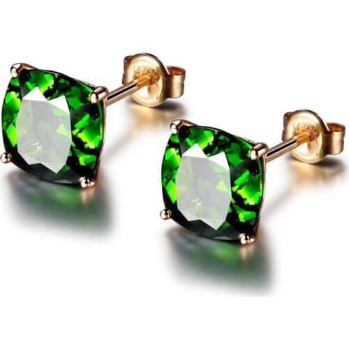 Imitation Green Tourmaline Stud Earrings Womens Earrings In Jewelry Color Jewelry Plated Rose Gold Fashion Jewelry 090703-4
