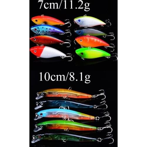 Mixed 2 Models Isca Artificial Bait Fishing Lure Minnow Wobblers bass carp Fishing Tackle With 3D Eyes