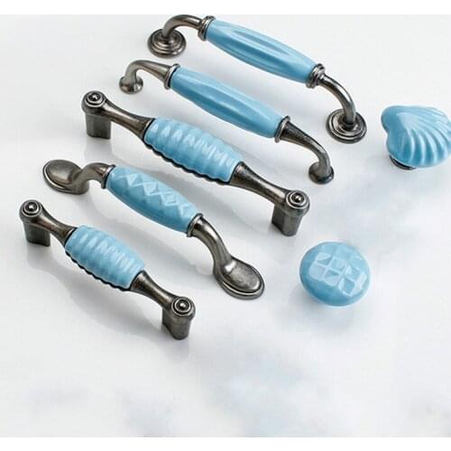 Thickened Ceramic Handles Cabinet Closet Drawer Pulls Single Shell Furniture Hardware Door Handles and Knobs