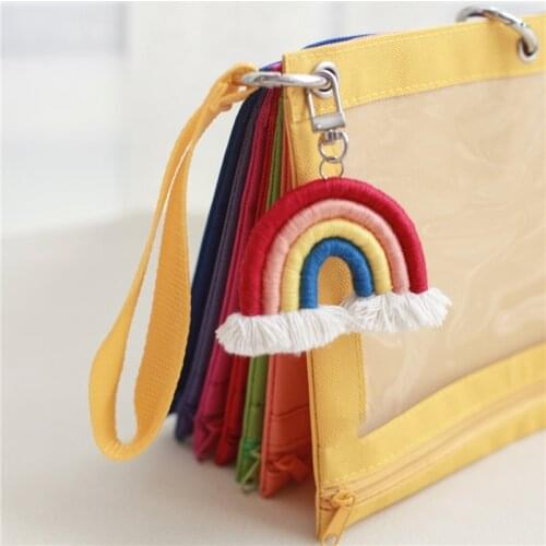 INS Rainbow Seven-color Storage Bag Waterproof Oxford Childrens Pencil Case Wash Storage Bag Wash Bag