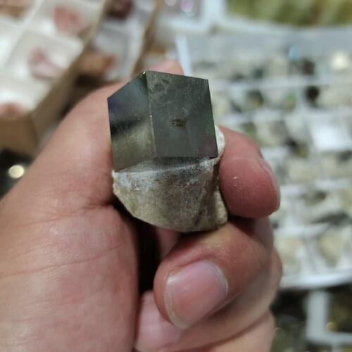 1pcs INCREDIBLE DISPLAY__LARGE Lusterous Pyrite Cubes on Matrix__Navajun Mine , Spain