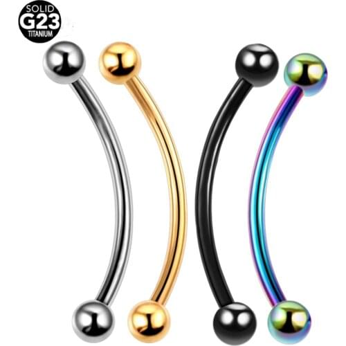 10 pcs/lot G23 Titanium Snake Eyes Bite Tongue Piercing Curved Barbells Banana Rings Nipple Piercing Earring Tragus Body Jewelry