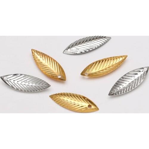 100 Pieces/Lot 7*20 mm Leaf Charms Pendant Hair Accessories DIY Hairwear For Jewelry Making