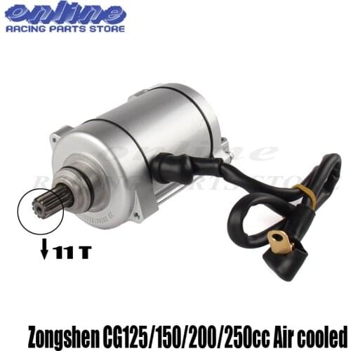 11 Teeth Engine Electric Starter Motor CG 150cc 200cc 250cc Air Cooled For pit dirt bike Go-Cart Spare Parts ATV Quad ROKETA