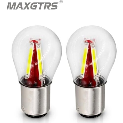 2x 1157 LED BAY15D P21/5W 1156 S25 P21W Led Bulbs Lamp COB Car Tail Lights DRL 12V 6000K White DRL Reverse Brake Stop Light